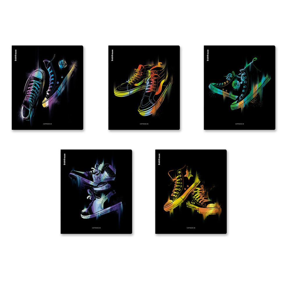 Тетрадь общая ученическая ErichKrause Sneakers, 48 листов, клетка, ламинация soft-touch+выборочный УФ-лак