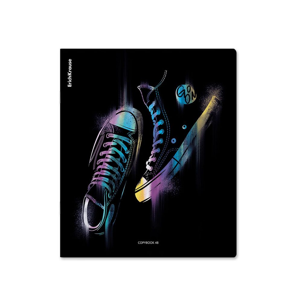 Тетрадь общая ученическая ErichKrause Sneakers, 48 листов, клетка, ламинация soft-touch+выборочный УФ-лак
