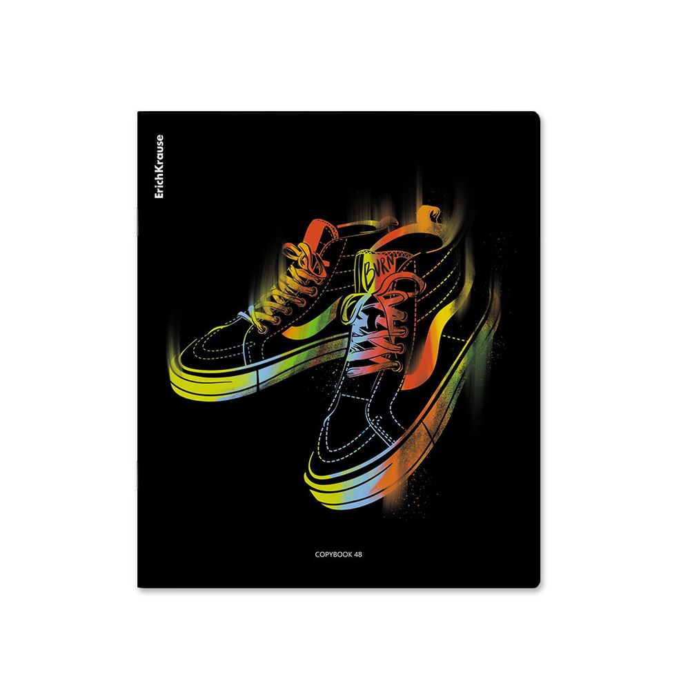Тетрадь общая ученическая ErichKrause Sneakers, 48 листов, клетка, ламинация soft-touch+выборочный УФ-лак