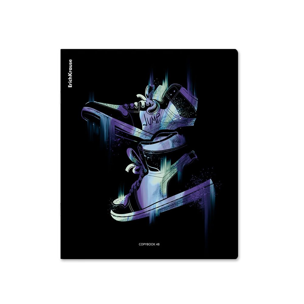 Тетрадь общая ученическая ErichKrause Sneakers, 48 листов, клетка, ламинация soft-touch+выборочный УФ-лак