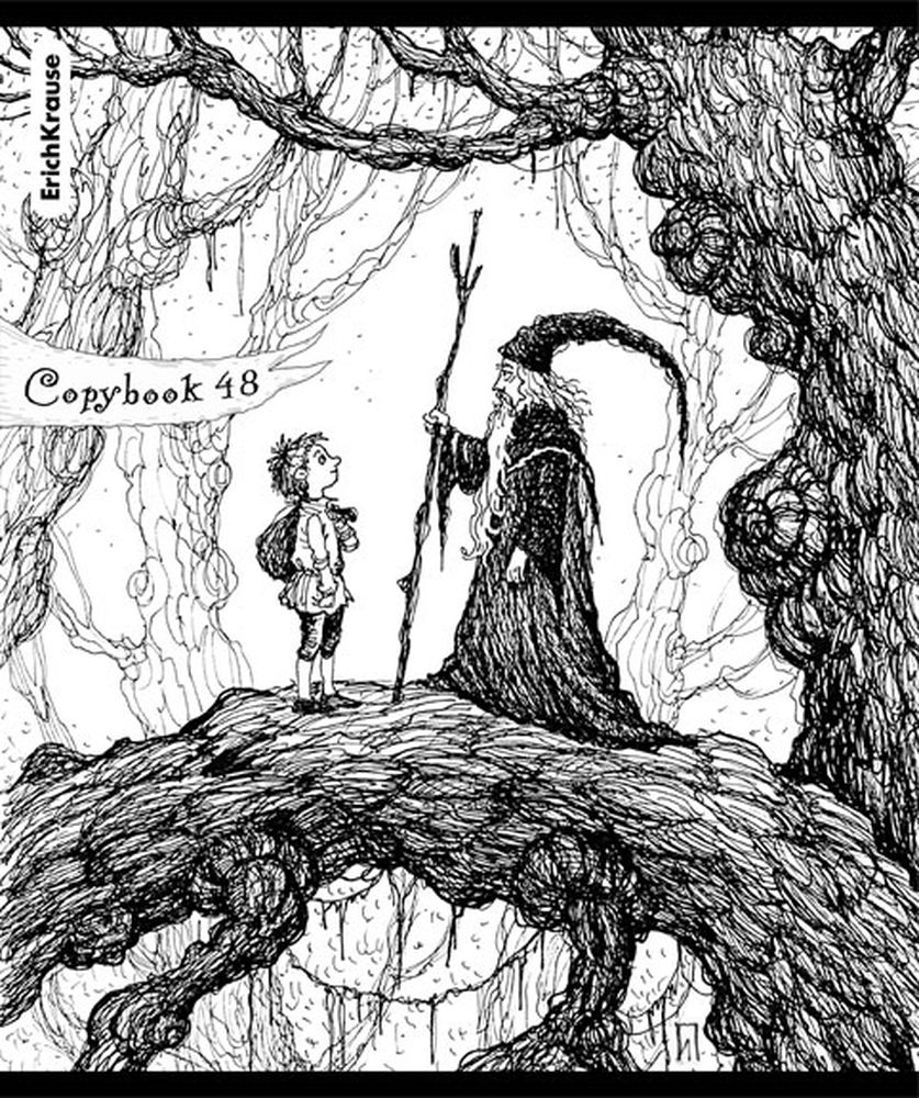 Тетрадь общая ученическая ErichKrause Монохромная история, 48 листов, клетка, твин-лак