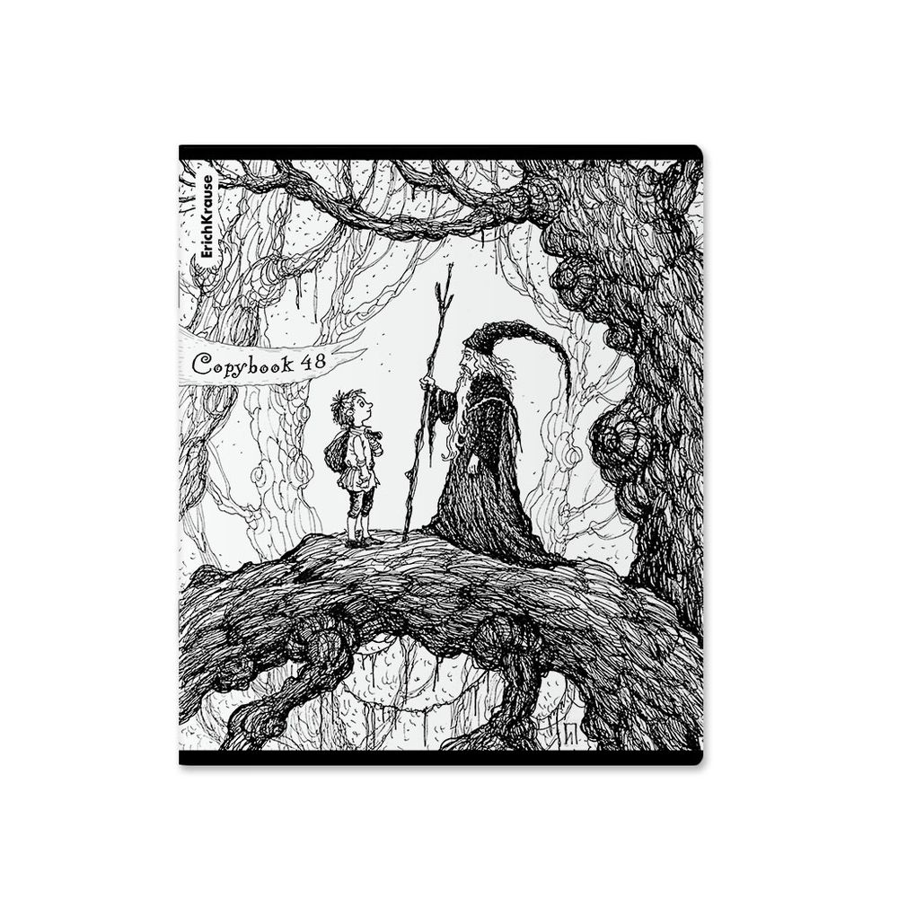 Тетрадь общая ученическая ErichKrause Монохромная история, 48 листов, клетка, твин-лак