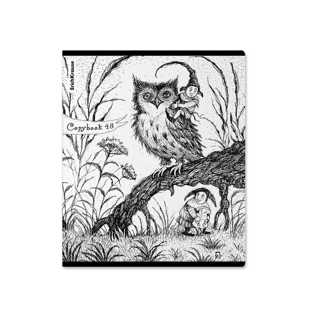 Тетрадь общая ученическая ErichKrause Монохромная история, 48 листов, клетка, твин-лак