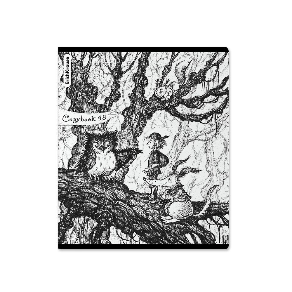 Тетрадь общая ученическая ErichKrause Монохромная история, 48 листов, клетка, твин-лак