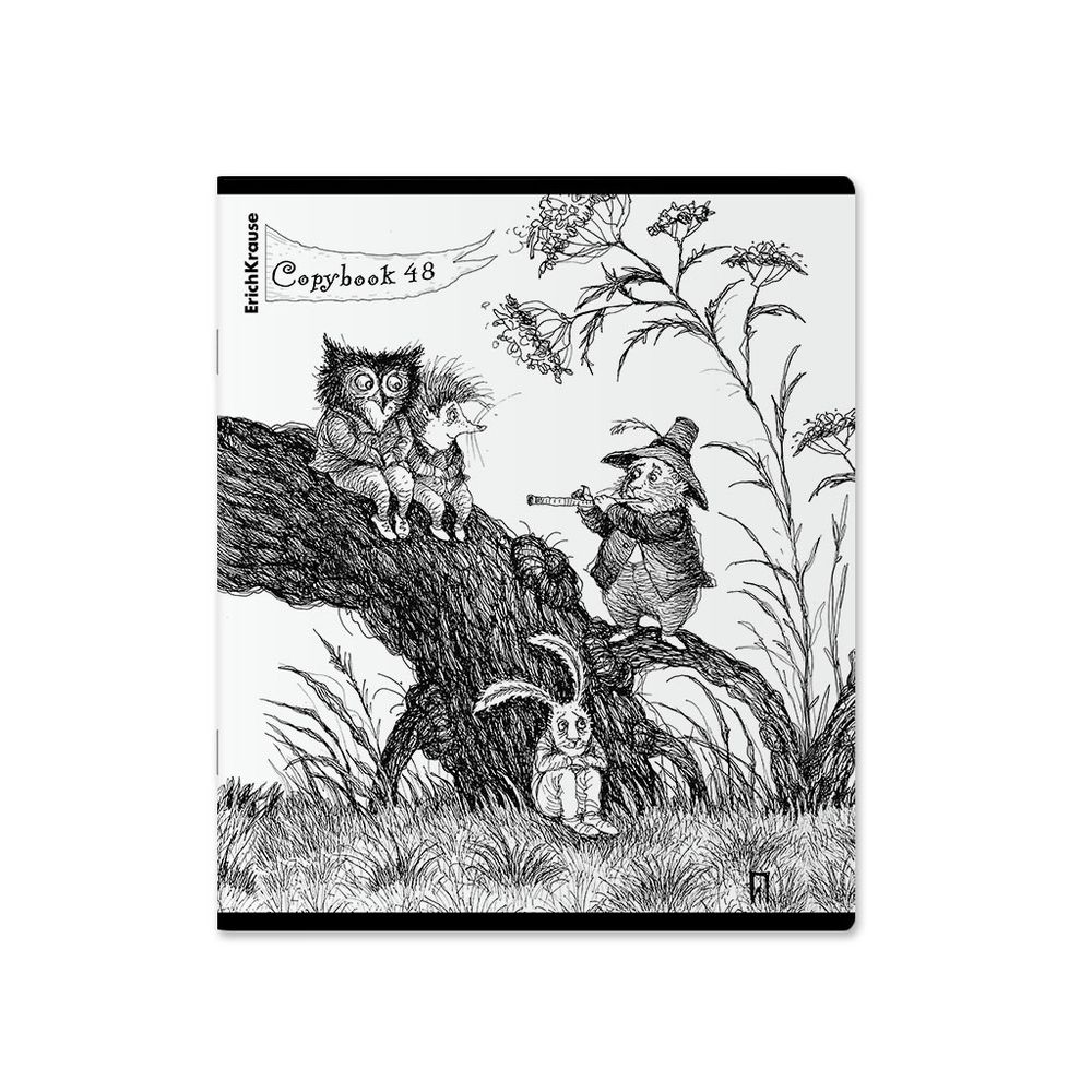 Тетрадь общая ученическая ErichKrause Монохромная история, 48 листов, клетка, твин-лак