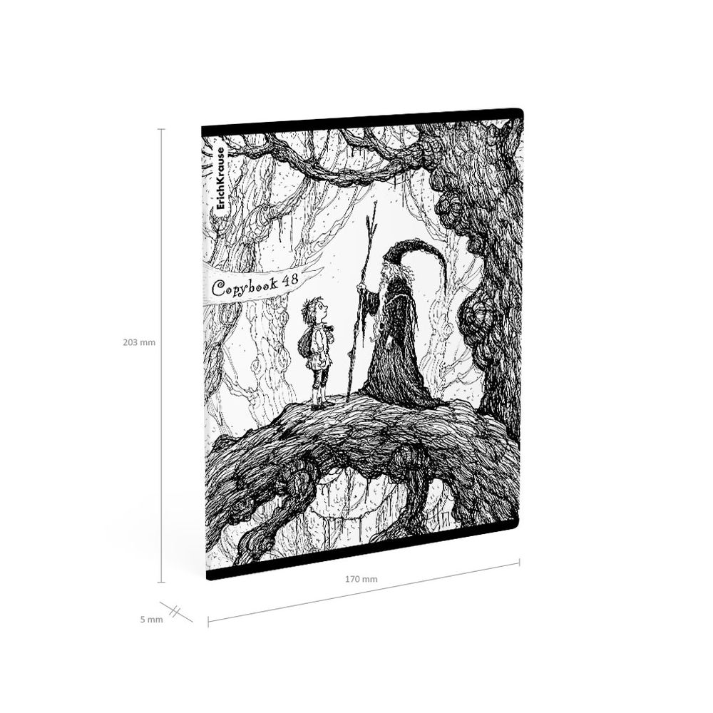 Тетрадь общая ученическая ErichKrause Монохромная история, 48 листов, клетка, твин-лак