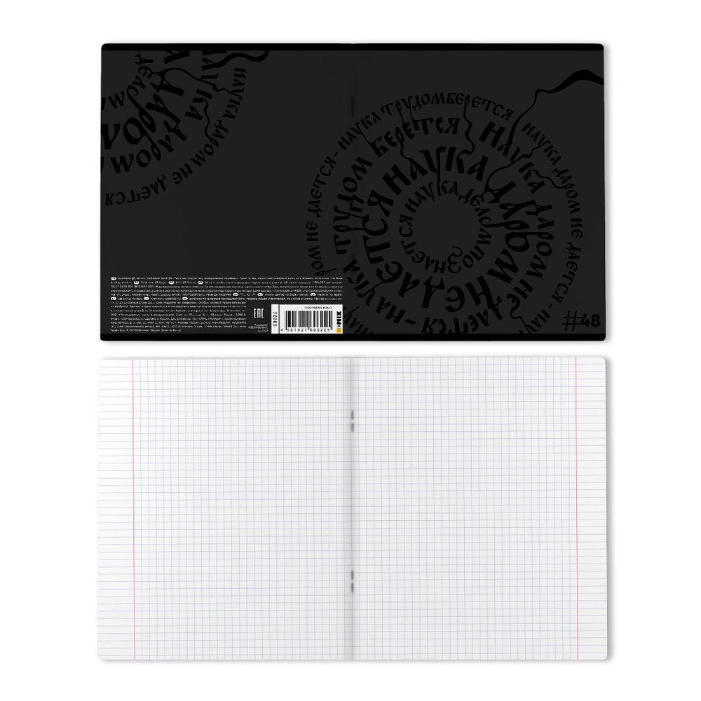 Тетрадь общая ученическая ErichKrause Lettering, 48 листов, клетка, твин-лак