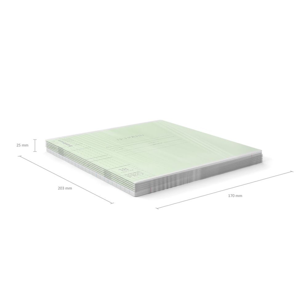 Тетрадь школьная ученическая с пластиковой обложкой на скобе ErichKrause Классика CoverPrо зеленая, А5+, 18 листов, клетка