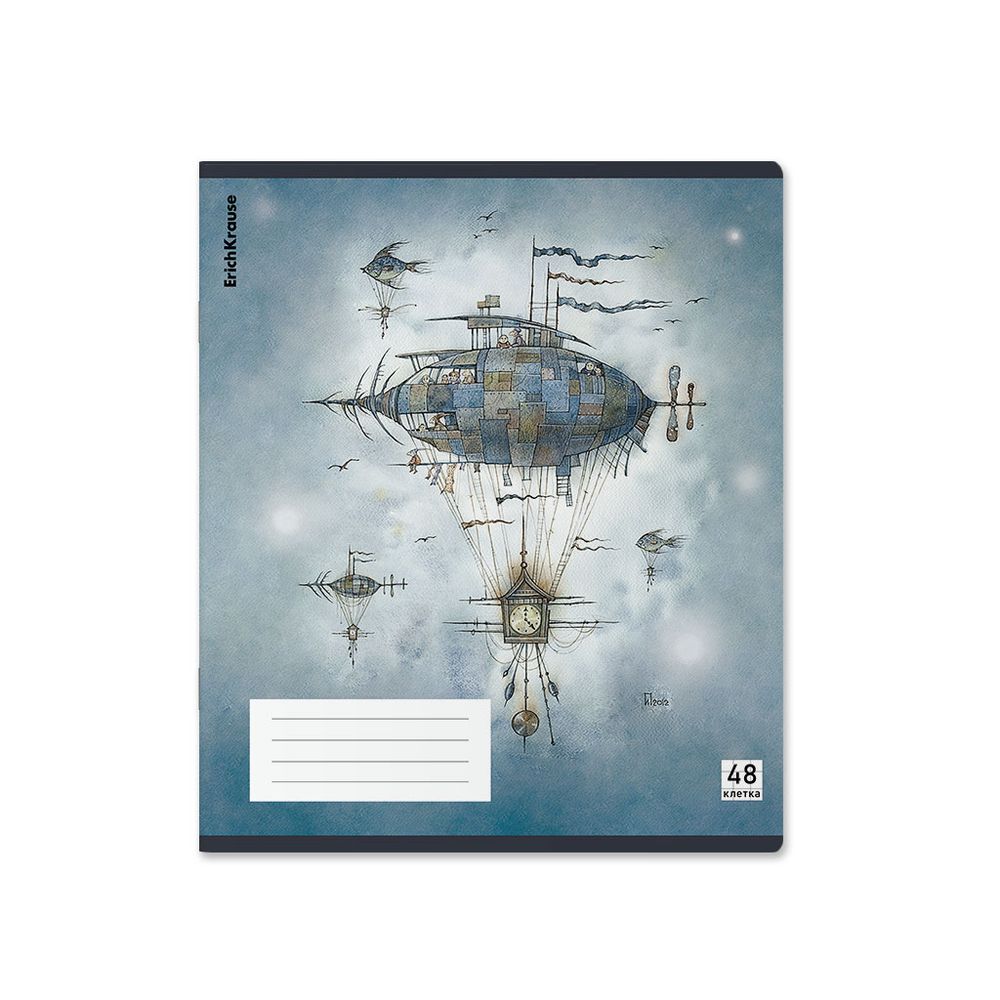 Тетрадь общая ученическая с пластиковой обложкой на скобе ErichKrause Волшебное путешествие, А5+, 48 листов, клетка