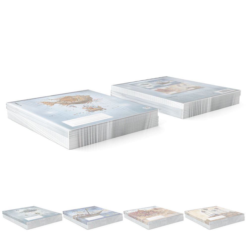 Тетрадь общая ученическая с пластиковой обложкой на скобе ErichKrause Волшебное путешествие, А5+, 48 листов, клетка