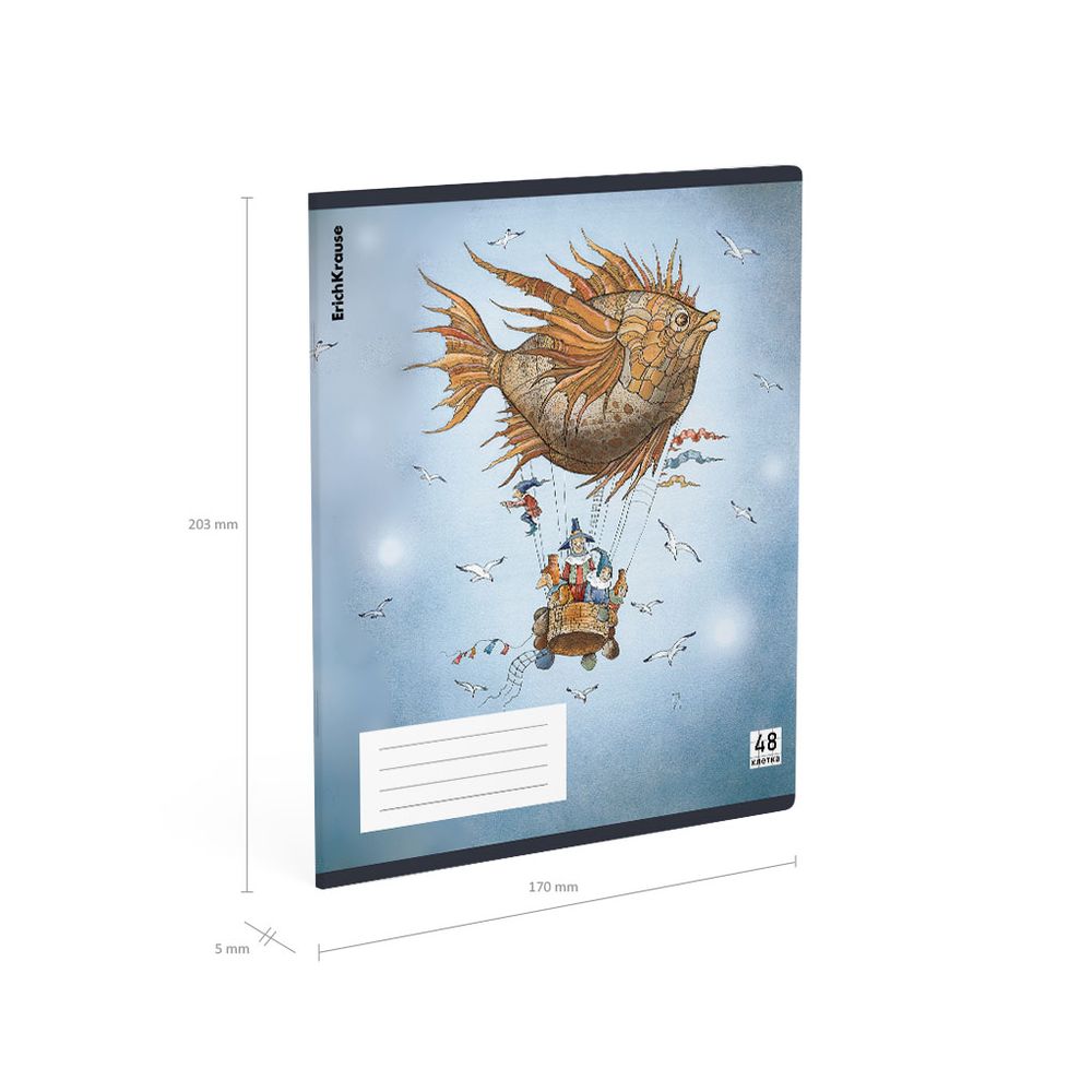 Тетрадь общая ученическая с пластиковой обложкой на скобе ErichKrause Волшебное путешествие, А5+, 48 листов, клетка