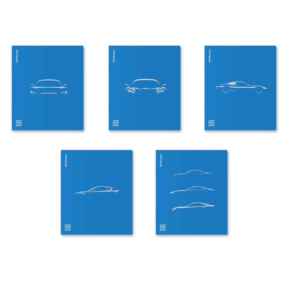 Тетрадь общая ученическая с пластиковой обложкой на скобе ErichKrause CoverProBook Mirage, синий, А5+, 48 листов, клетка