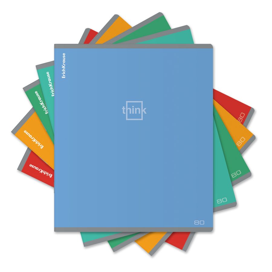 Тетрадь общая ученическая ErichKrause Think, 80 листов, клетка_MIX-PACK