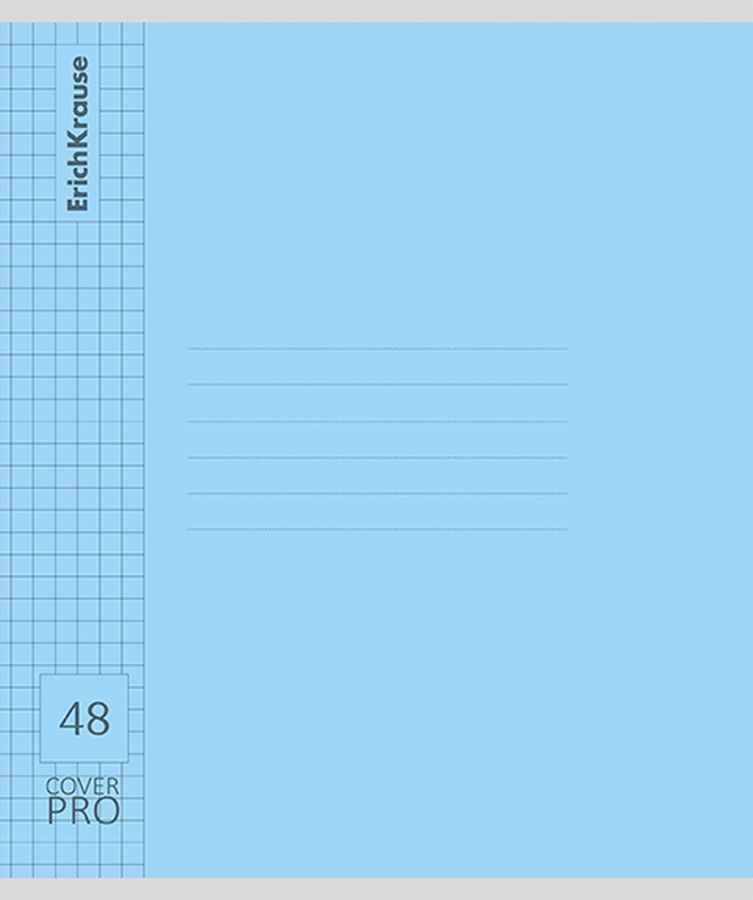 Тетрадь общая ученическая с пластиковой обложкой на скобе ErichKrause Классика CoverPrо glossy, А5+, 48 л, клетка_MIX-PACK