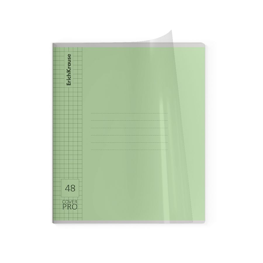 Тетрадь общая ученическая с пластиковой обложкой на скобе ErichKrause Классика CoverPrо glossy, А5+, 48 л, клетка_MIX-PACK