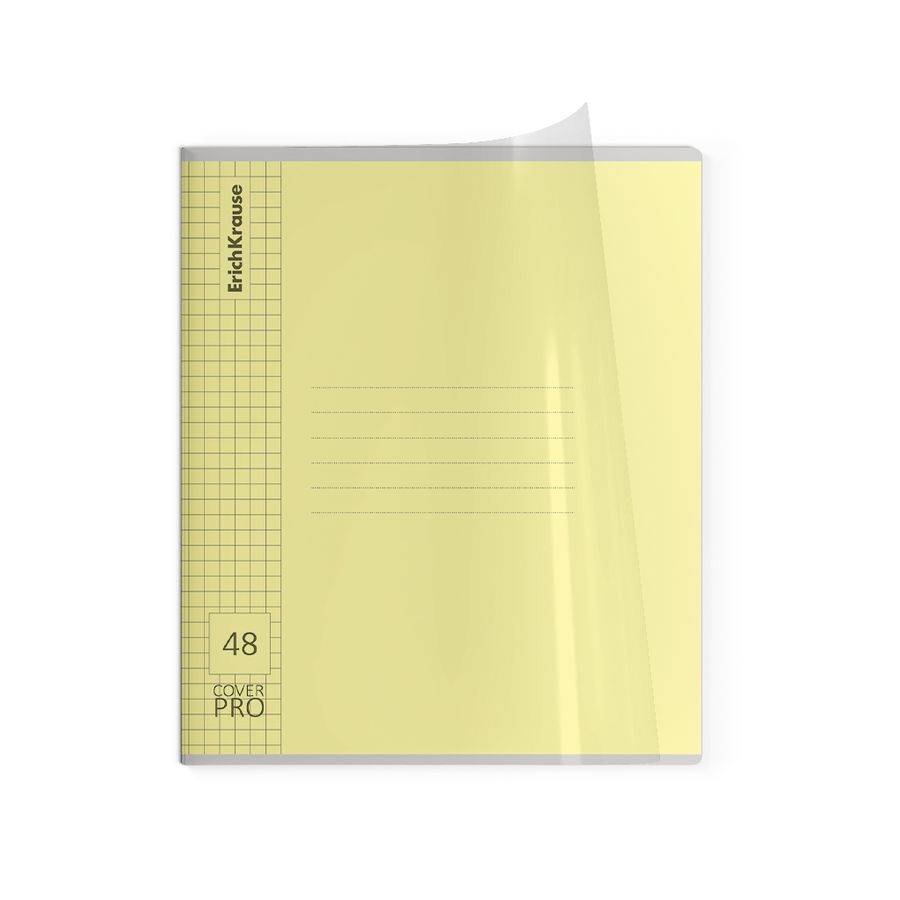 Тетрадь общая ученическая с пластиковой обложкой на скобе ErichKrause Классика CoverPrо glossy, А5+, 48 л, клетка_MIX-PACK
