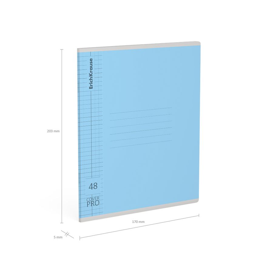 Тетрадь общая ученическая с пластиковой обложкой на скобе ErichKrause Классика CoverPrо glossy, А5+, 48 л, клетка_MIX-PACK