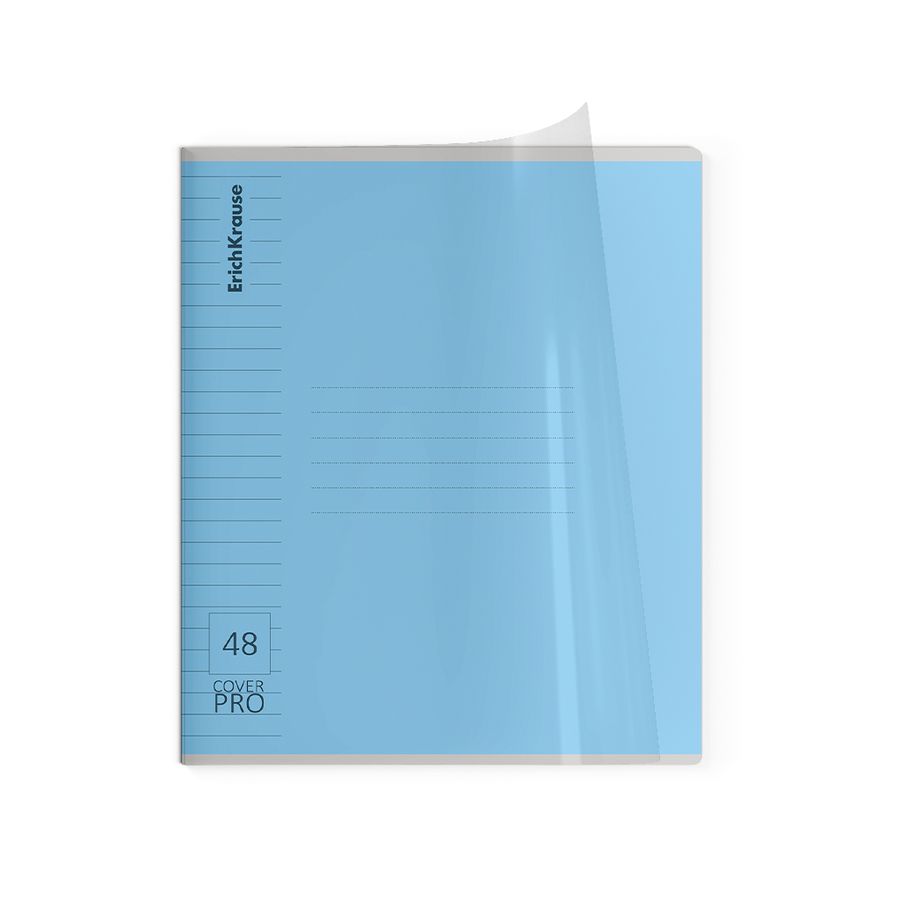 Тетрадь общая ученическая с пластиковой обложкой на скобе ErichKrause Классика CoverPrо glossy, А5+, 48 л, линейка_MIX-PACK