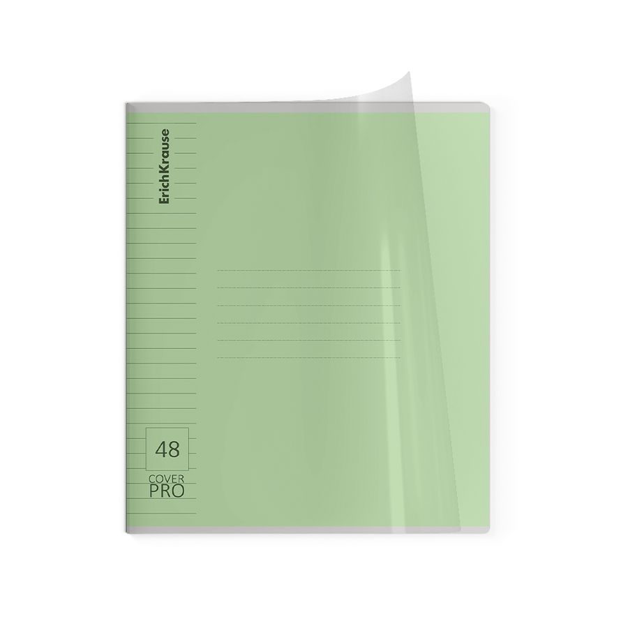 Тетрадь общая ученическая с пластиковой обложкой на скобе ErichKrause Классика CoverPrо glossy, А5+, 48 л, линейка_MIX-PACK
