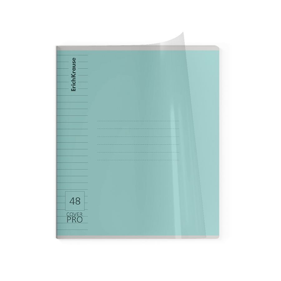 Тетрадь общая ученическая с пластиковой обложкой на скобе ErichKrause Классика CoverPrо glossy, А5+, 48 л, линейка_MIX-PACK