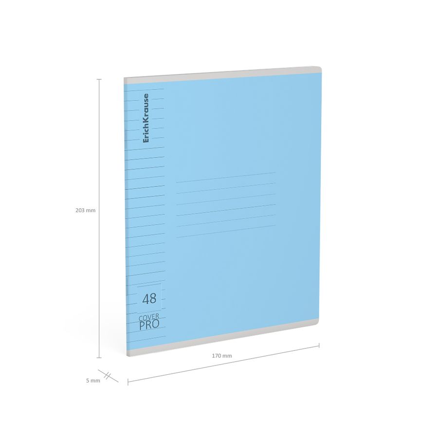 Тетрадь общая ученическая с пластиковой обложкой на скобе ErichKrause Классика CoverPrо glossy, А5+, 48 л, линейка_MIX-PACK