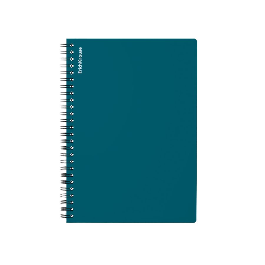 Тетрадь общая с пластиковой обложкой на спирали ErichKrause Reef бирюзовый, А5, 80 листов, клетка