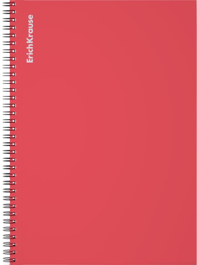 Тетрадь общая с пластиковой обложкой на спирали ErichKrause Reef коралловый, А4, 80 листов, клетка
