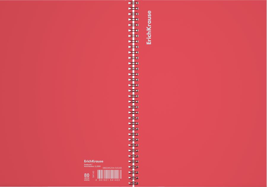 Тетрадь общая с пластиковой обложкой на спирали ErichKrause Reef коралловый, А4, 80 листов, клетка