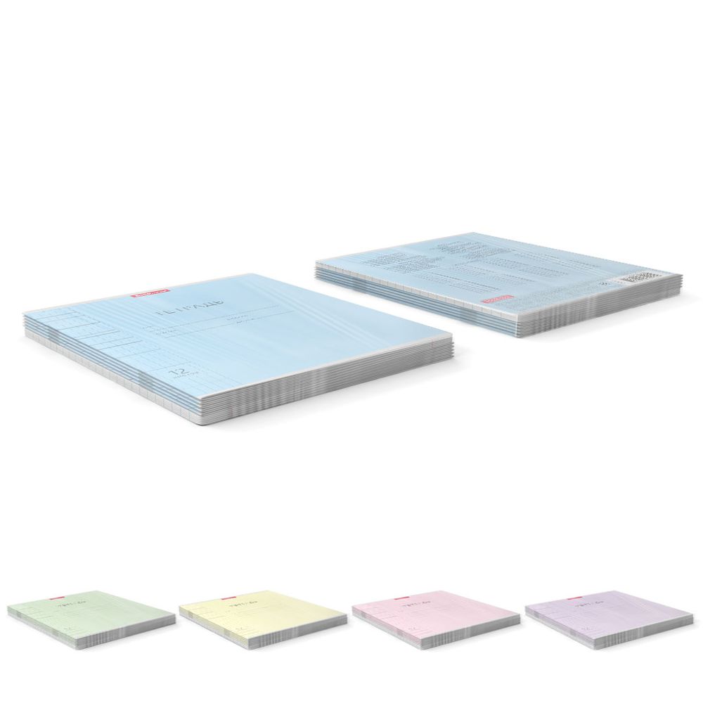 Тетрадь школьная ученическая ErichKrause Классика Visio ассорти, 12 листов, клетка