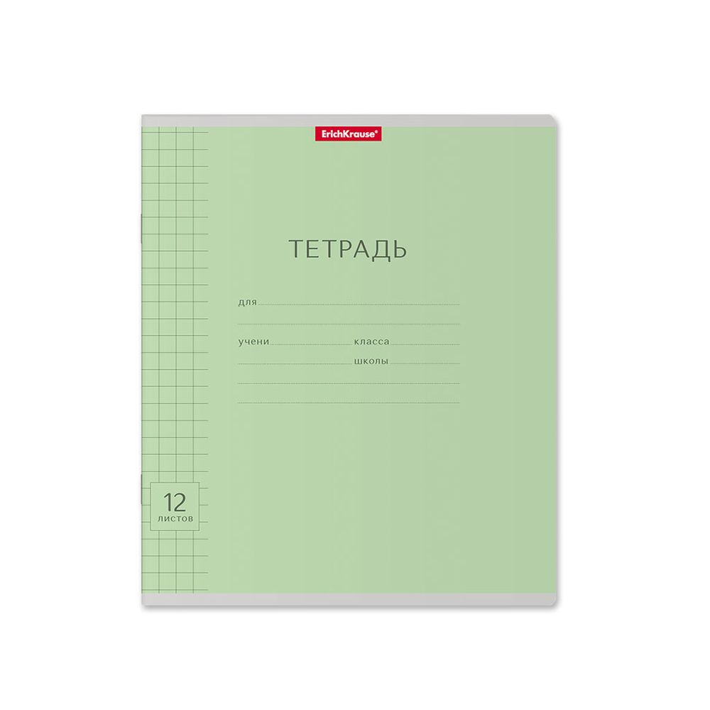Тетрадь школьная ученическая ErichKrause Классика Visio ассорти, 12 листов, крупная клетка 