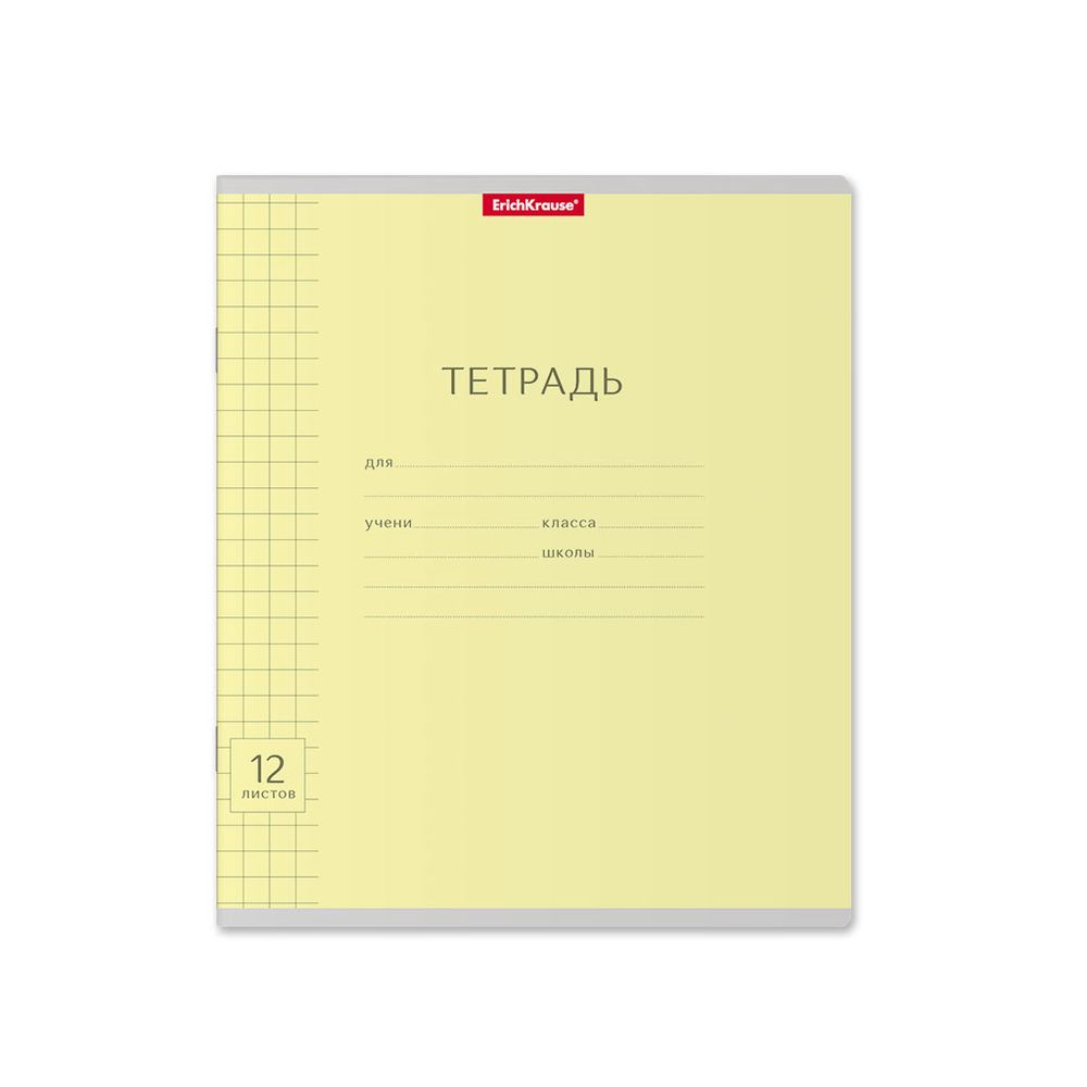 Тетрадь школьная ученическая ErichKrause Классика Visio ассорти, 12 листов, крупная клетка 