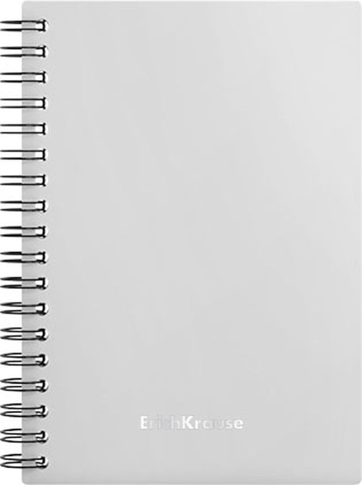 Тетрадь общая с пластиковой обложкой на спирали ErichKrause Candy, серебряный перламутр, А6, 80 листов, клетка