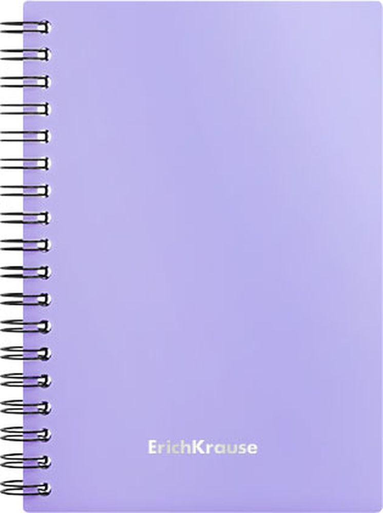 Тетрадь общая с пластиковой обложкой на спирали ErichKrause Candy, сиреневый перламутр А6, 80 листов, клетка