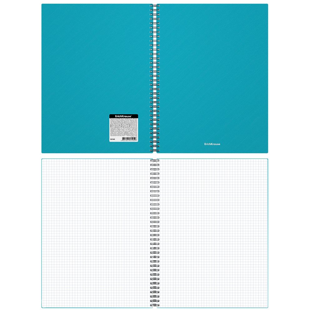 Тетрадь общая с пластиковой обложкой на спирали ErichKrause Glance Vivid, ассорти, А4, 80 листов, клетка