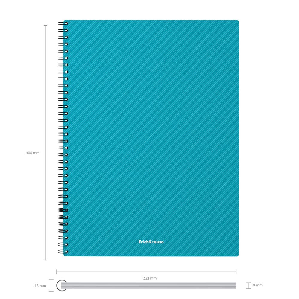 Тетрадь общая с пластиковой обложкой на спирали ErichKrause Glance Vivid, ассорти, А4, 80 листов, клетка