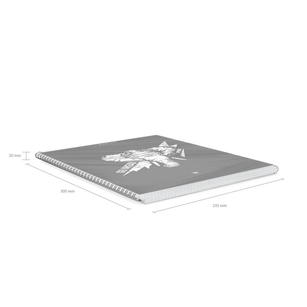 Тетрадь общая с пластиковой обложкой на спирали ErichKrause Go Аhead, Black and White, А4, 80 листов, клетка