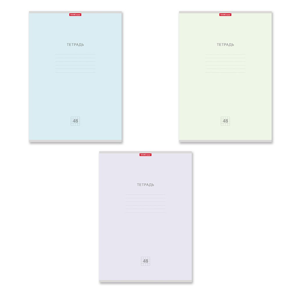 Тетрадь общая ученическая ErichKrause Классика Pastel, А4, 48 листов, клетка_MIX-PACK