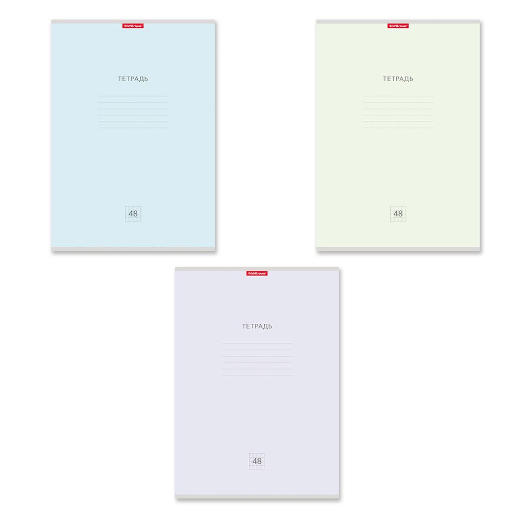 Тетрадь общая ученическая ErichKrause Классика Pastel, А4, 48 листов, клетка_MIX-PACK