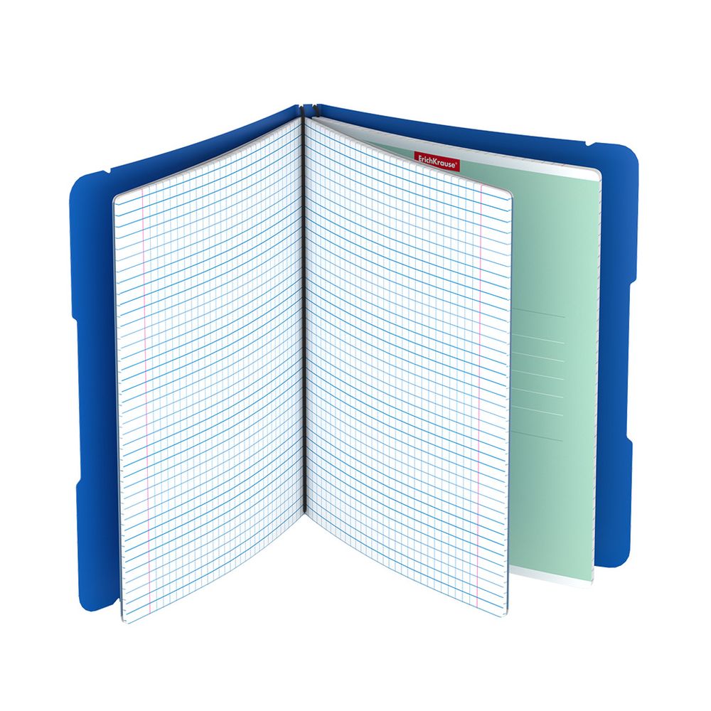 Тетрадь общая ученическая в съемной пластиковой обложке ErichKrause FolderBook Classic, синий, А5+, 2x48 листов, клетка