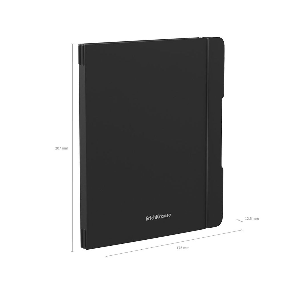 Тетрадь общая ученическая в съемной пластиковой обложке ErichKrause FolderBook Classic, черный, А5+, 2x48 листов, клетка