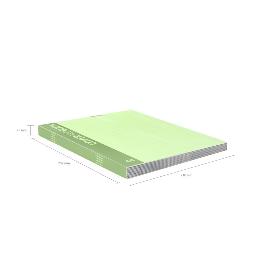 Тетрадь общая ученическая с пластиковой обложкой на скобе ErichKrause CoverProBook Neon, зеленый, А4, 48 листов, клетка