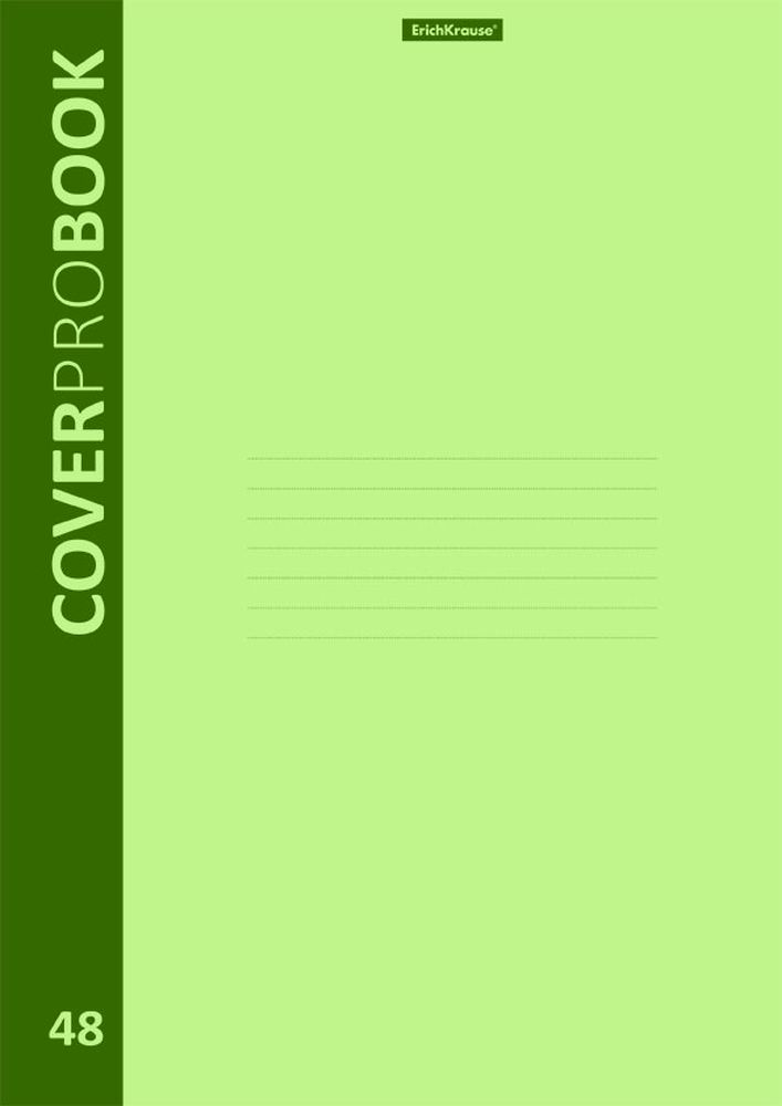 Тетрадь общая ученическая с пластиковой обложкой на скобе ErichKrause CoverProBook Neon, зеленый, А4, 48 листов, клетка