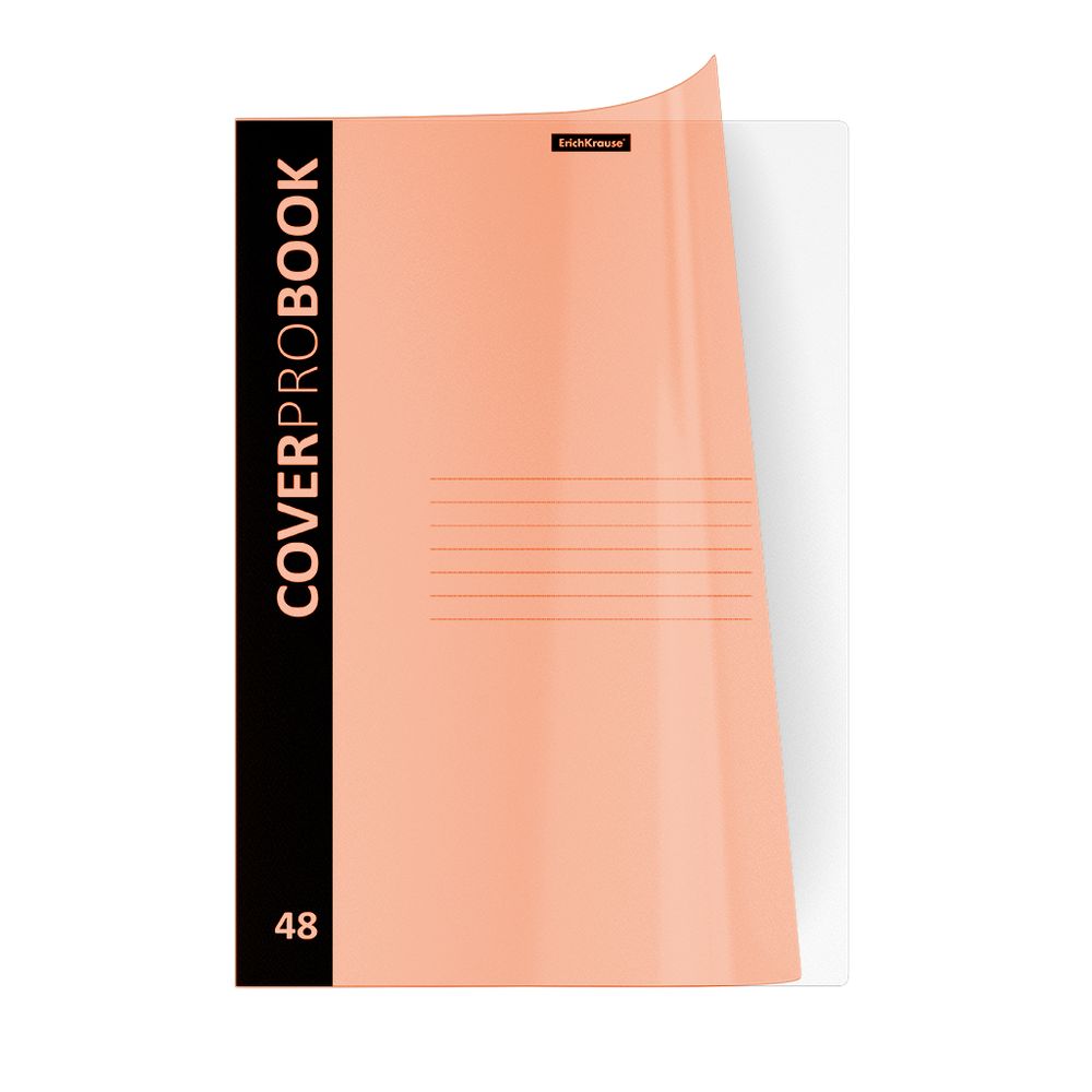 Тетрадь общая ученическая с пластиковой обложкой на скобе ErichKrause CoverProBook Neon, оранжевый, А4, 48 листов, клетка