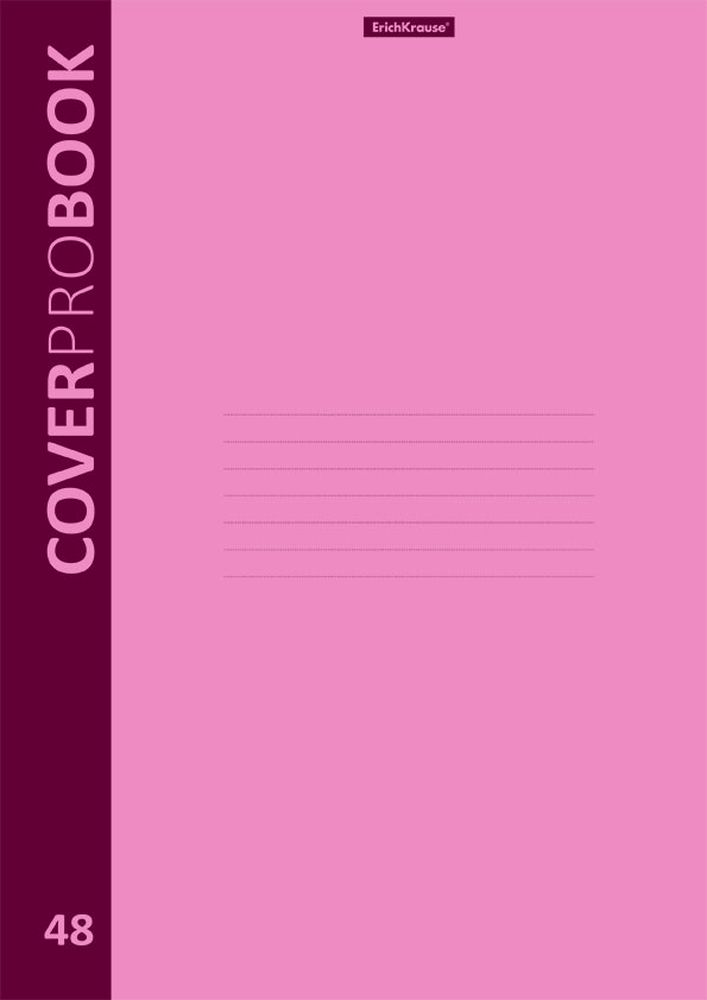 Тетрадь общая ученическая с пластиковой обложкой на скобе ErichKrause CoverProBook Neon, розовый, А4, 48 листов, клетка