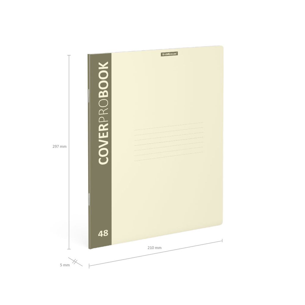 Тетрадь общая ученическая с пластиковой обложкой на скобе ErichKrause CoverProBook Pastel, желтый, А4, 48 листов, клетка