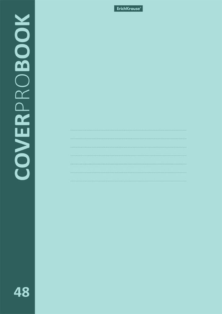 Тетрадь общая ученическая с пластиковой обложкой на скобе ErichKrause CoverProBook Pastel, мятный, А4, 48 листов, клетка