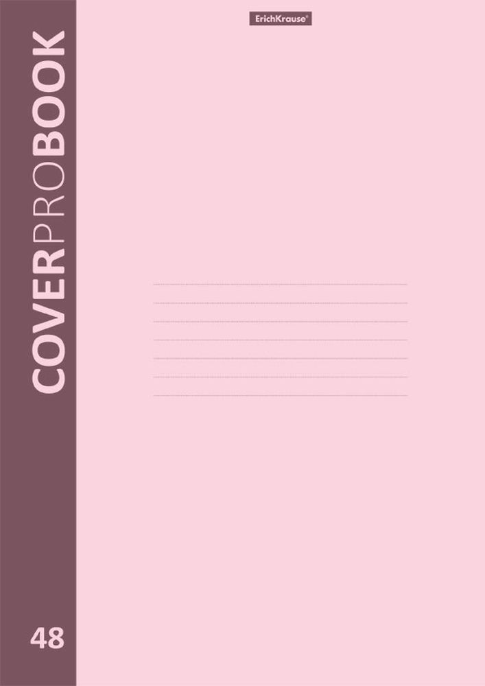 Тетрадь общая ученическая с пластиковой обложкой на скобе ErichKrause CoverProBook Pastel, розовый, А4, 48 листов, клетка