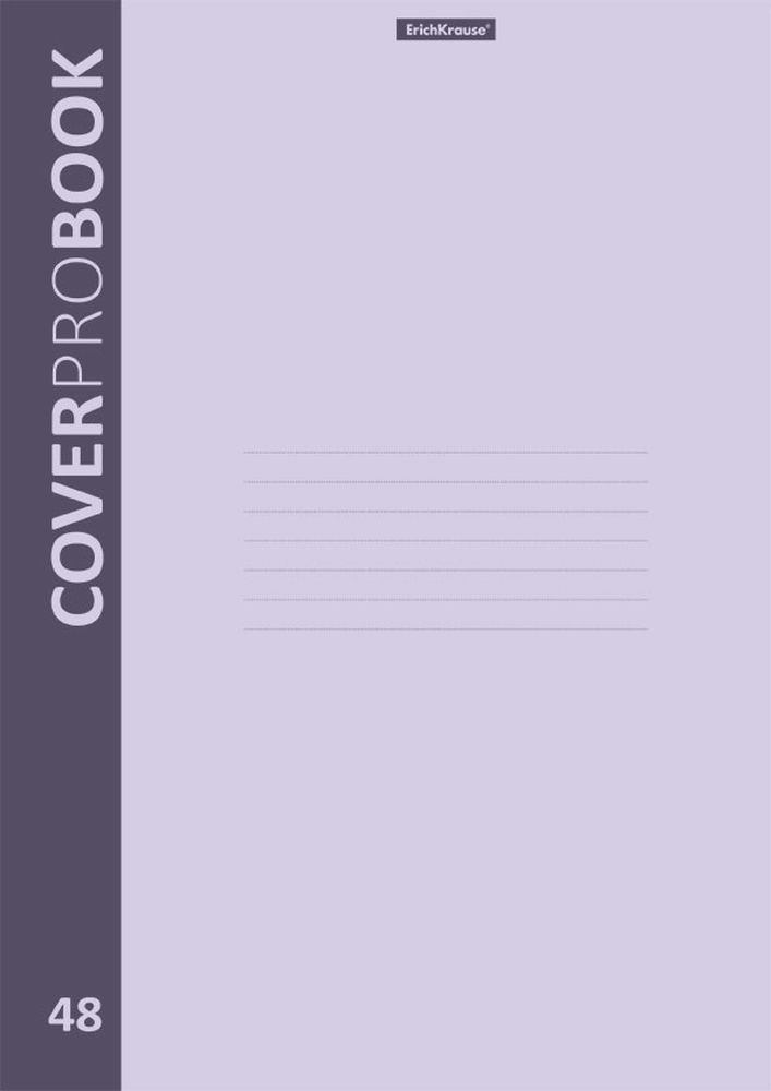 Тетрадь общая ученическая с пластиковой обложкой на скобе ErichKrause CoverProBook Pastel, сиреневый, А4, 48 листов, клетка