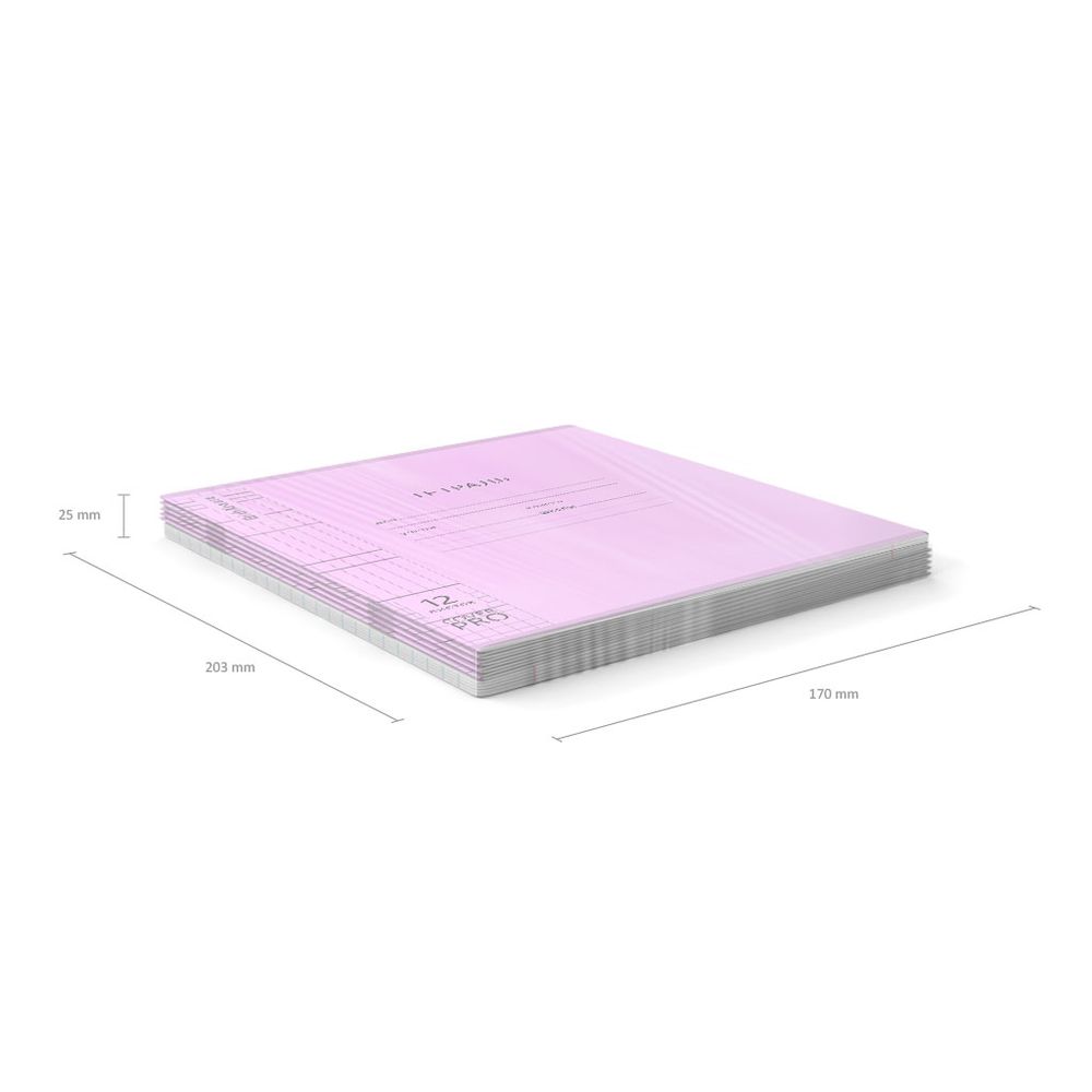 Тетрадь школьная ученическая с пластиковой обложкой на скобе ErichKrause Классика CoverPrо Vivid фиолетовый, А5+, 12 листов, клетка