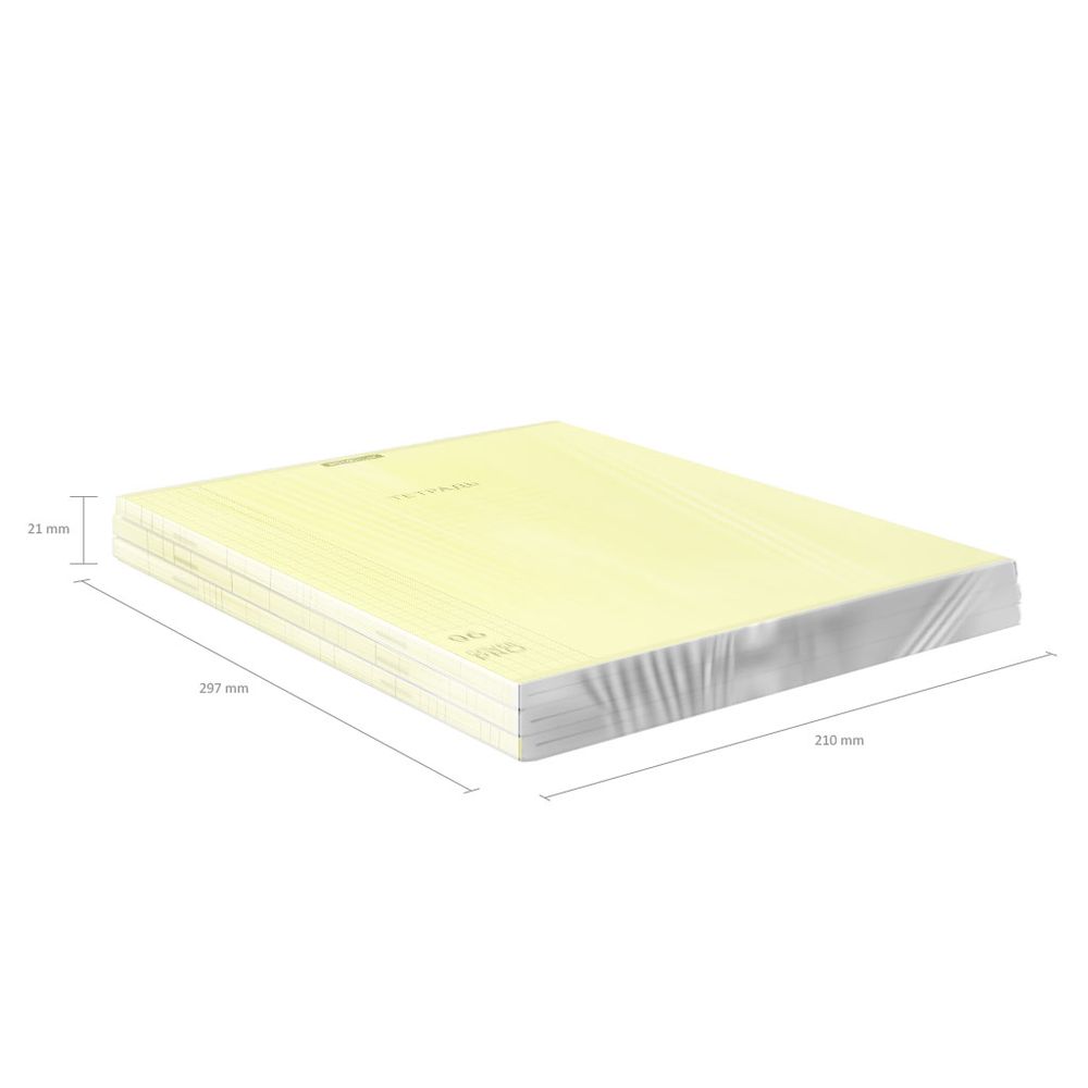 Тетрадь общая ученическая с пластиковой обложкой на скобе ErichKrause Классика CoverPrо Neon, желтый, А4, 96 листов, клетка